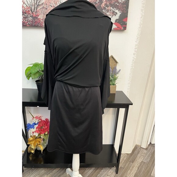 NINE WEST Women’s Dress Size 12 Straps And Sash 100% Silk Asymmetrical V Neck - Picture 5 of 12